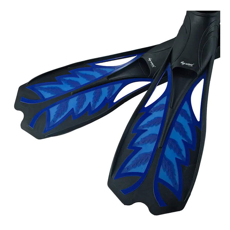 

Long Blades Fins Comfortable TPR Full Foot Fins, Black,grey,blue,yellow