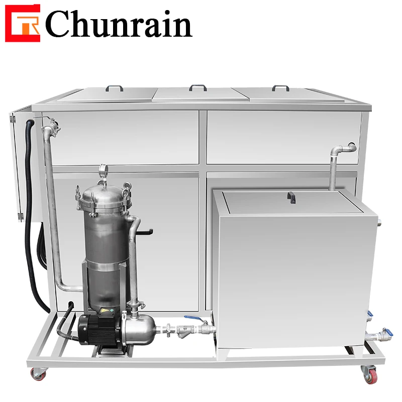 
Industrial ultrasonic cleaner with filter system for wheel hub alloy rim heat exchanger bearings cleaning bath CR-1216G 1500L 