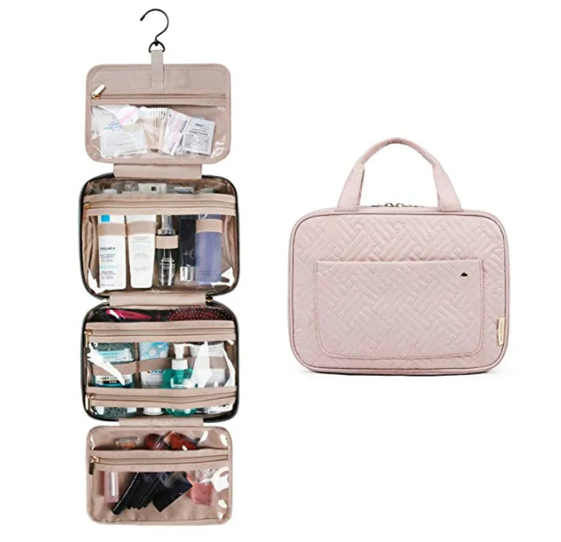 

High Quality Custom Cosmetics Makeup Organizer Kit Hanging Travel Toiletry Bag Women, Any colors available