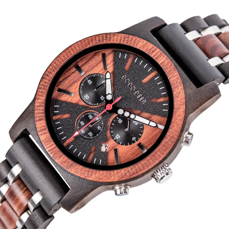 

New Fashion Luxury Mutifunton Natural Wood Watch Men Wristwatch