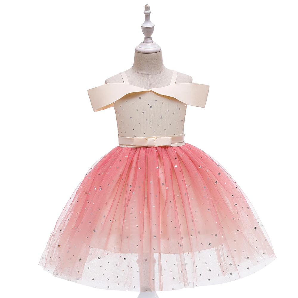 

MQATZ New Design Girls slip Dress Sequins Gradient Kids Princess Party Dresses Tulle Ceremony Gown, Navy,red,white,champagne