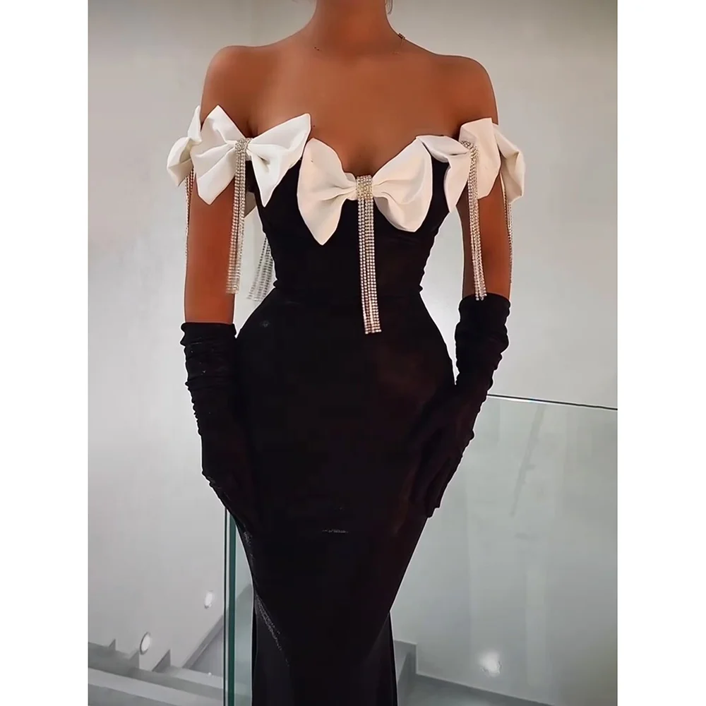 Bandage Diamond Bow Formal Evening Dress