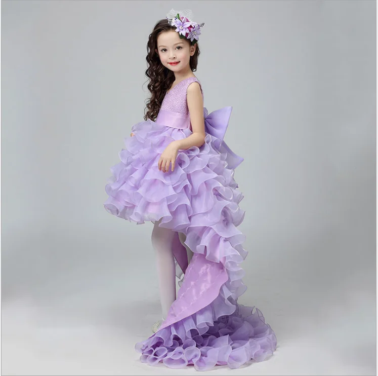 

BX2080 Factory Wholesale Fashion Kids Girls Dresses Latest Design Long Tail Baby Girl Wedding Party Maxi Dress, Blue,red, pink ect
