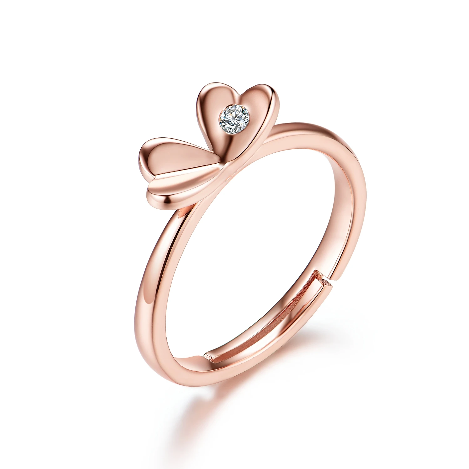 

New Joacii 925 Sterling Silver Zircon Double Sided Heart Layer Shaped Pendant Ring With Frauenschmuck