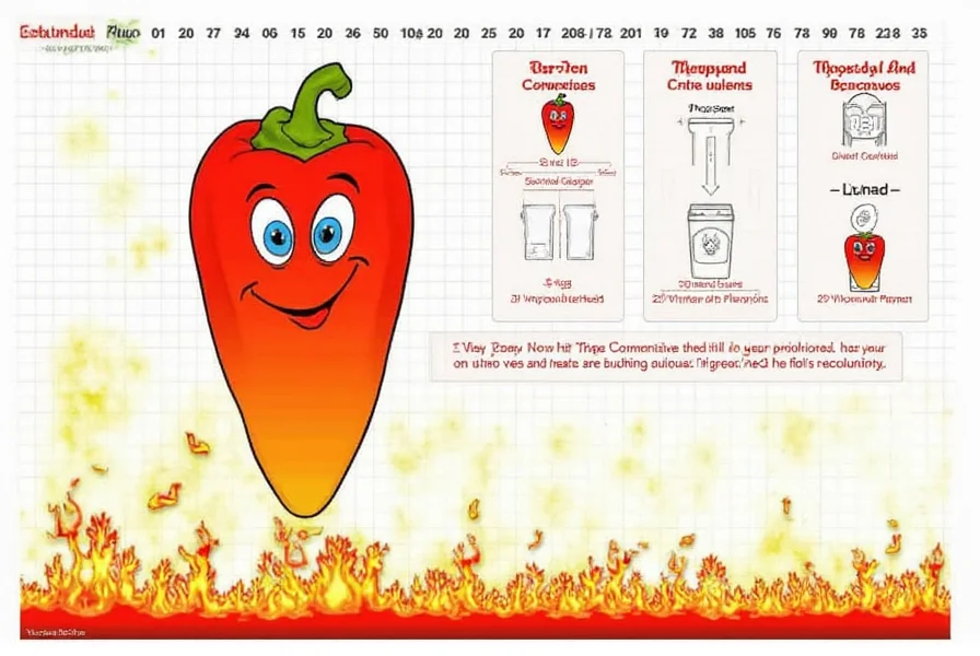 Ghost pepper displayed next to a warning sign