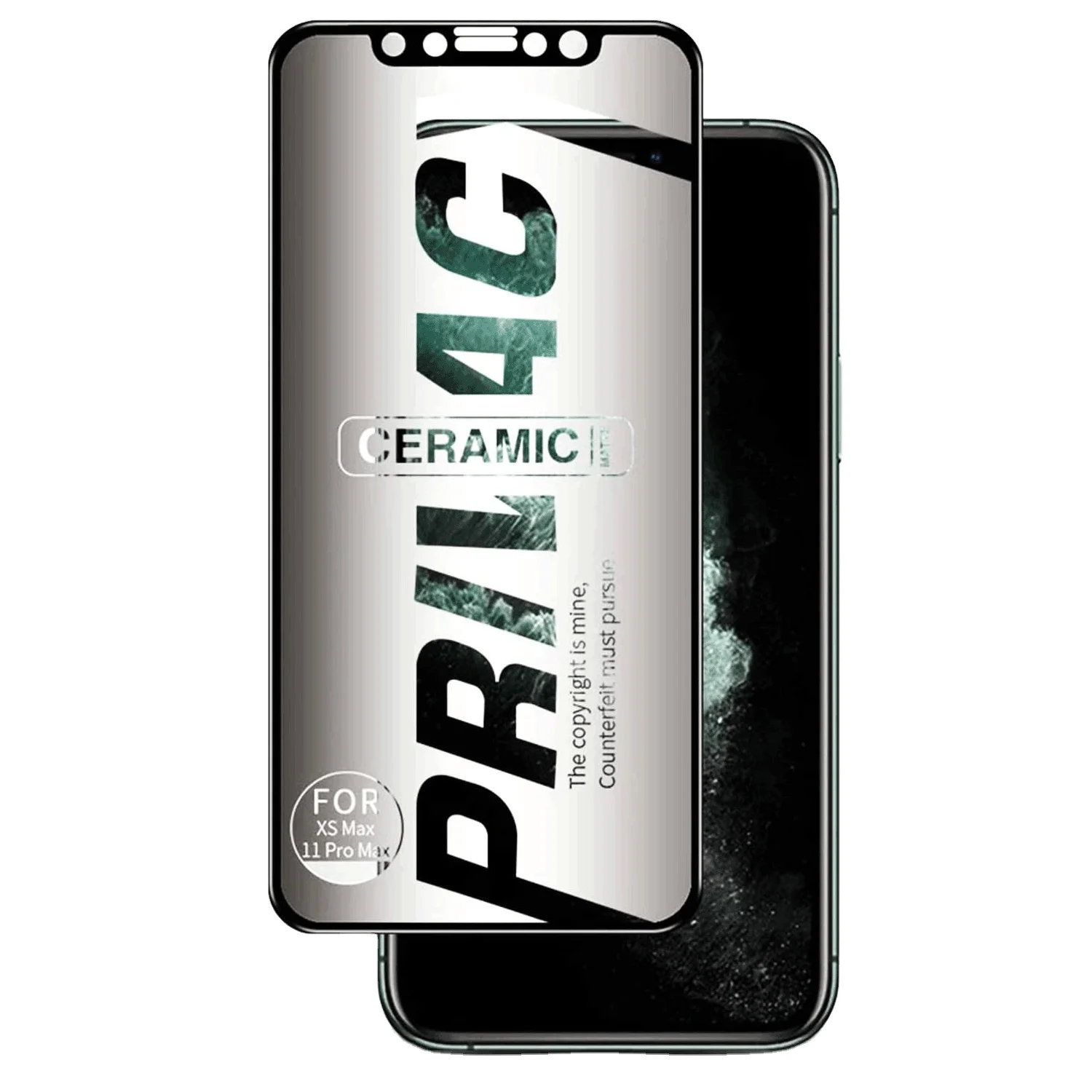 

For Iphone 13 pro Full Cover Soft Matte Ceramic Film For Iphone 11 pro max 11 xr xs max Phone Anti Spy Protector Screen Film, Black