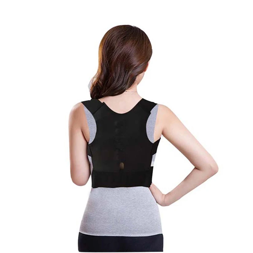 

Back Brace Posture Corrector Magnetic Support for Back Pain Relief Brace With Adjustable Belt, White/black or customized