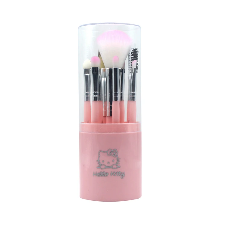 

Amazon Hot Selling Japanese Cartoon Pink Hello Kitty Cosmetic Tool 11pcs Makeup Brushes with Box
