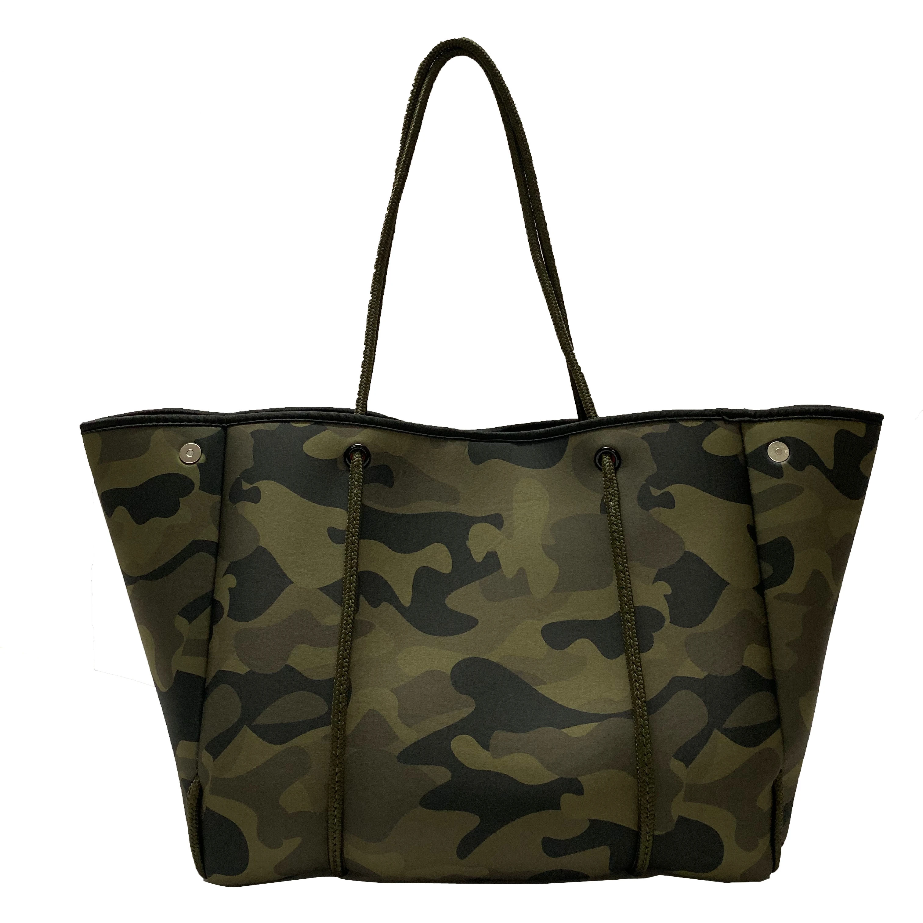 

2020 green camouflage printing neoprene women handbag shooping tote, You choose