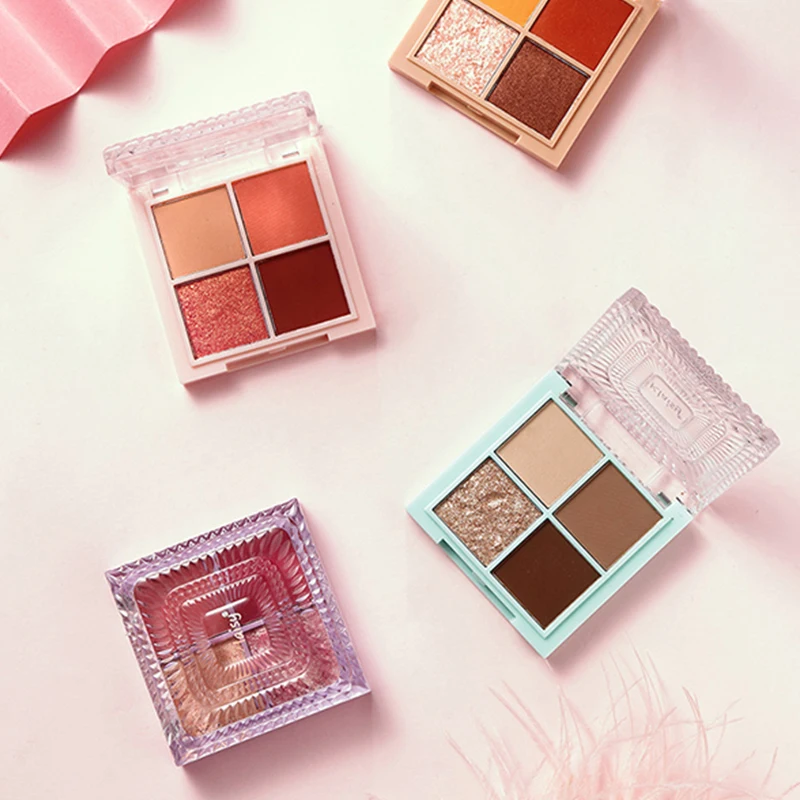 

Wholesale Waterproof Long Lasting Colors Glitter Matte Make Up Eye Shadow Palette, 4 colors can be customized