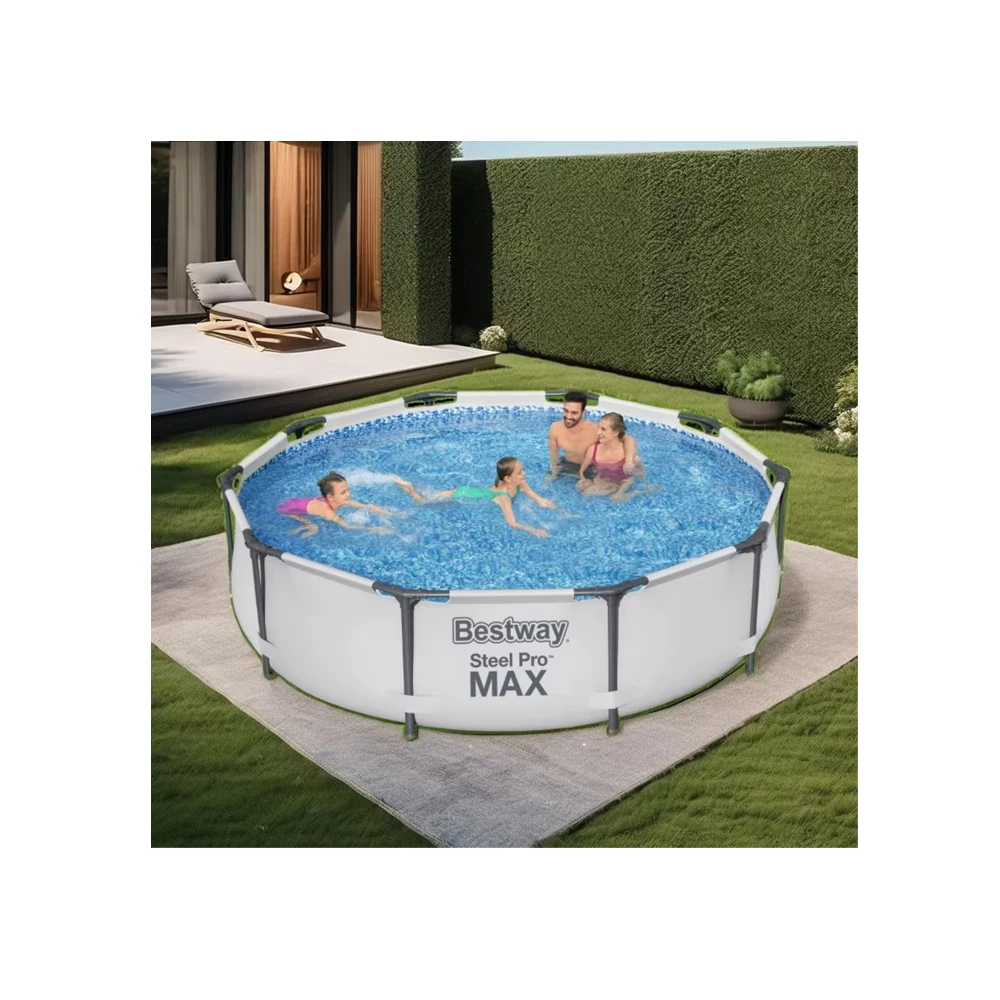 Bestway 56406 Steel Pro Max Above Ground Swimming Pool PVC Metal Frame Pool for Family Outdoor Use