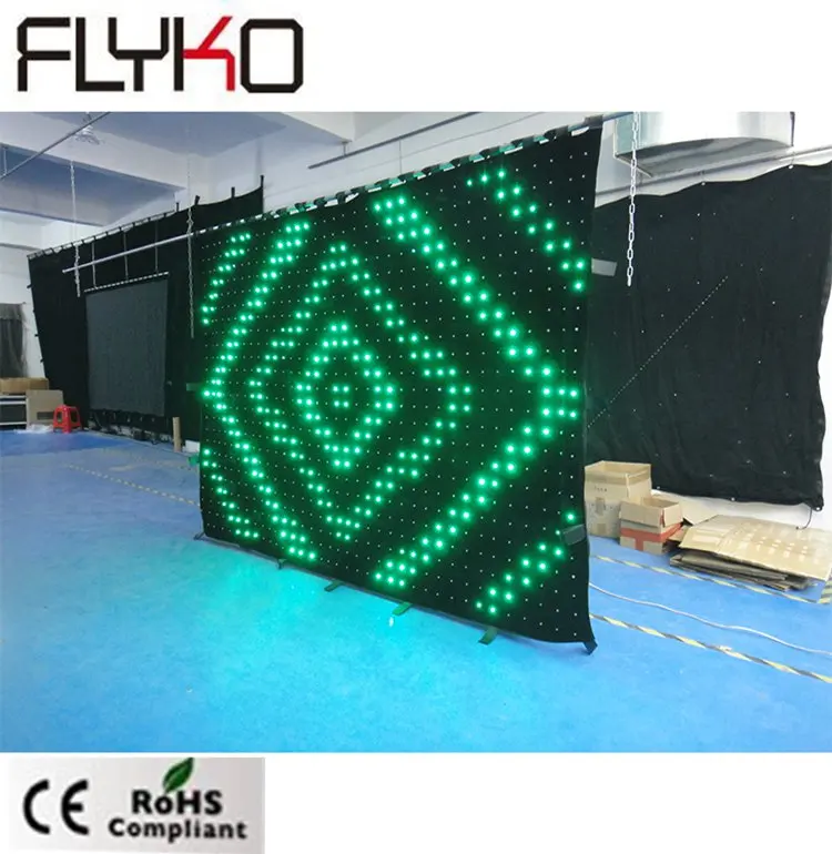 

Chinese clear video Adjustable Brightness Flexible Outdoor LED Video Curtain video wall, Full color