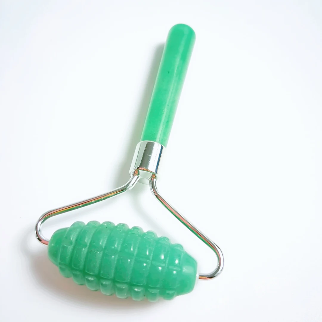 

Best sell 100% jade roller Green Aventurine Rollers one hand massage and rugged edge roller