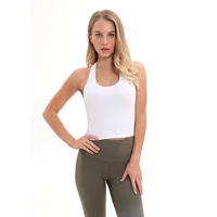 

Elastic Casual Women Athletic Running Sports Practical Gym Fitness Seamless Padded Vest Tank Tops Wrap Crop Tops