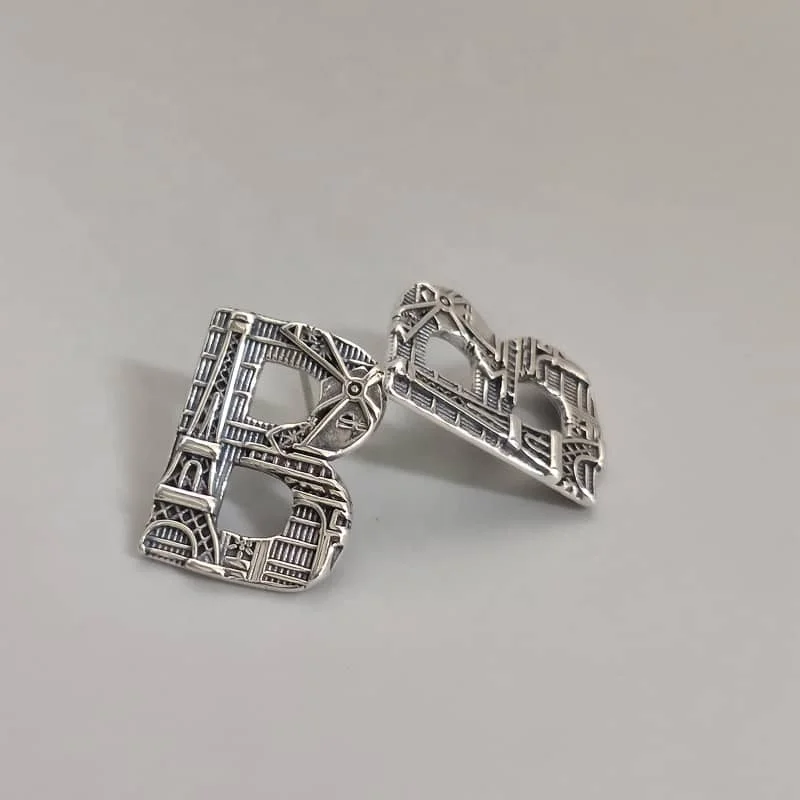 

Wholesale 925 sterling Silver stud earring 18k gold plated jewelry women gift fashion accessories letter earring, White gold (rose gold, yellow are avaliable)
