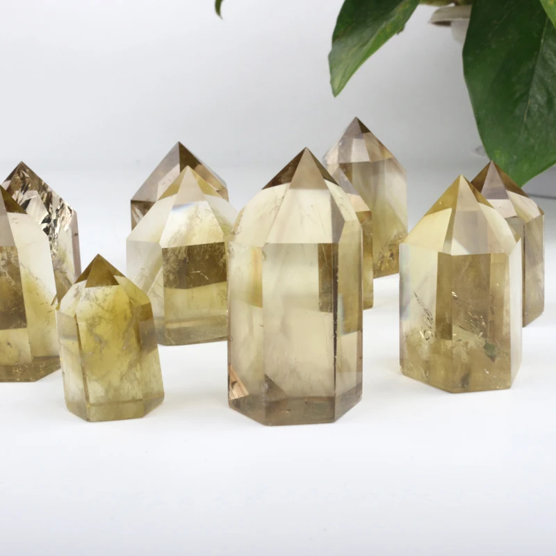 

Transparent Natural Crystal Obelisk Citrine Points For Healing