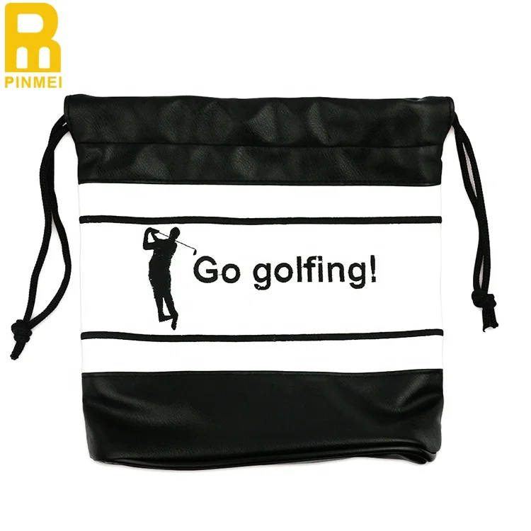 

Golf Valuable Bag PU Leather Storage Sack Golf Pouch Golf Accessories Ball Bag