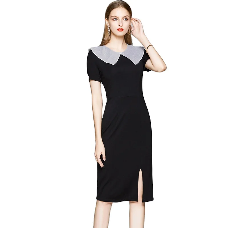 

Black slim long skirt temperament buttocks skirt