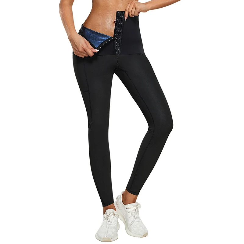 

exercise fitness high waisted sauna body sculpting yoga pants fat burning butt lifting sauna pants leggings