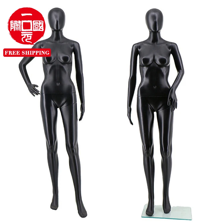 

Faceless abstract black plastic female full body model costume display props Mannequins