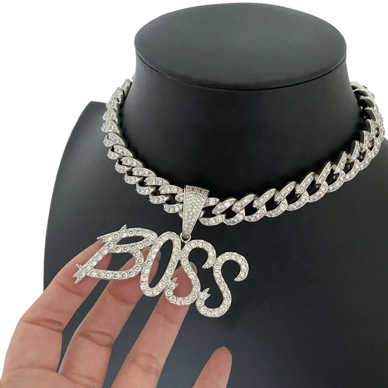 

Foxi Jewelry Personalized CZ Diamond Cuban Link Chain Custom Name Necklace