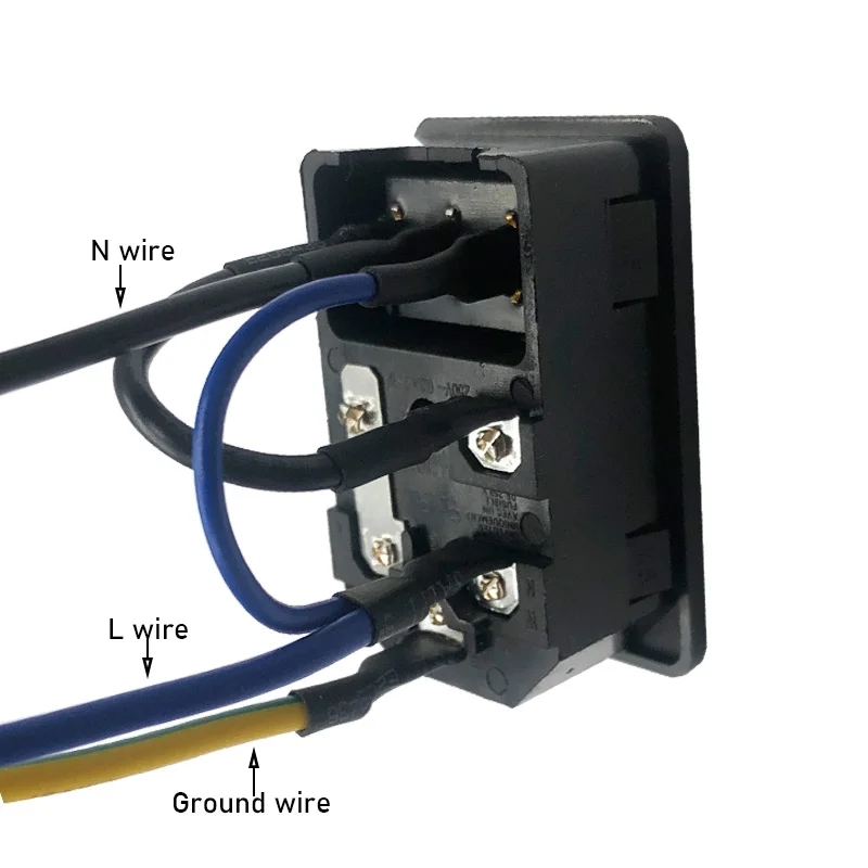 3 Pin IEC320 C14 Enchufe de Modulo de Entrada Interruptor Fusible Macho Enchufe de Corriente 10A 250V 