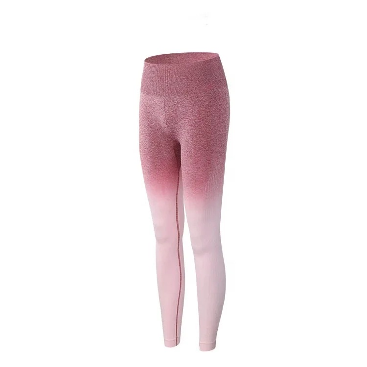 

Fashion seamless yoga gym leggings ombre high wasted yoga pants for women