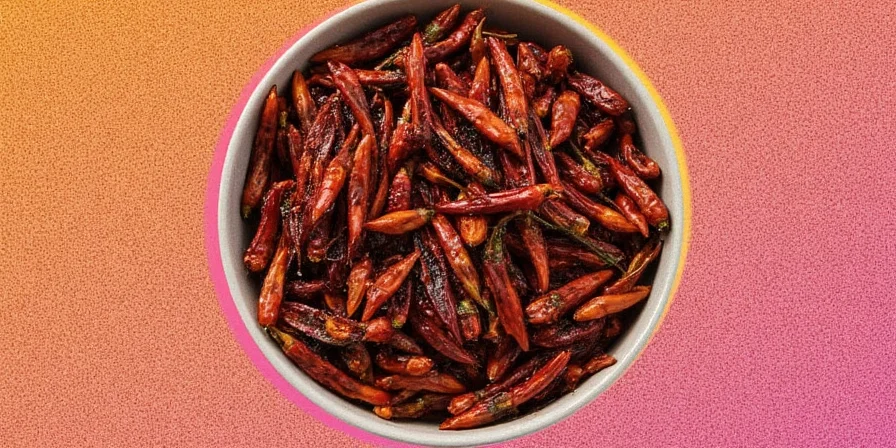 Mixing spices in a colorful bowl on a marble counter