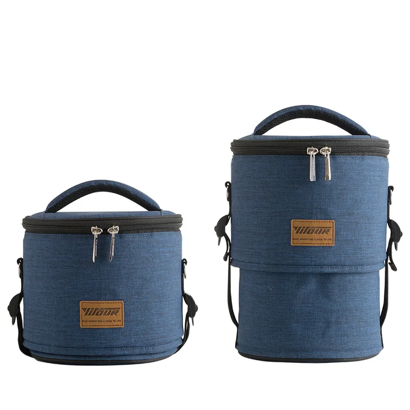 

2022 new drum insulation bag portable Pacote de Gelo Oxford Bento aluminum coated round picnic cooler bag, Customized color