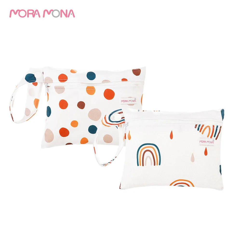 

Moramona PUL Printing Waterproof reusable wet bag sanitary pads wet bag multifunction storage wet bag, Colorful