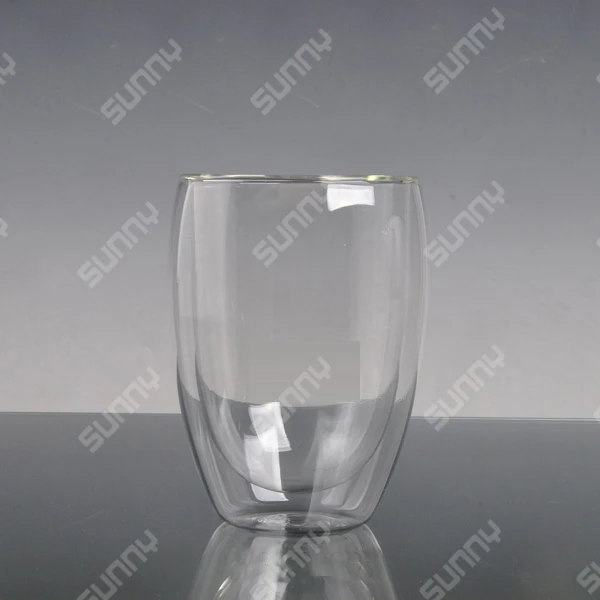 Customized Unbreakable Double Wall Drinking Glass Tea Coffee Cup