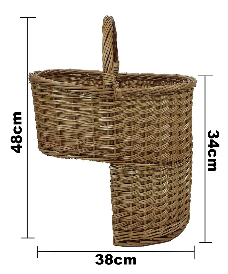 

Natural Brown willow Step Wicker Stair basket For Carrying and storage, As photo or as your requirement