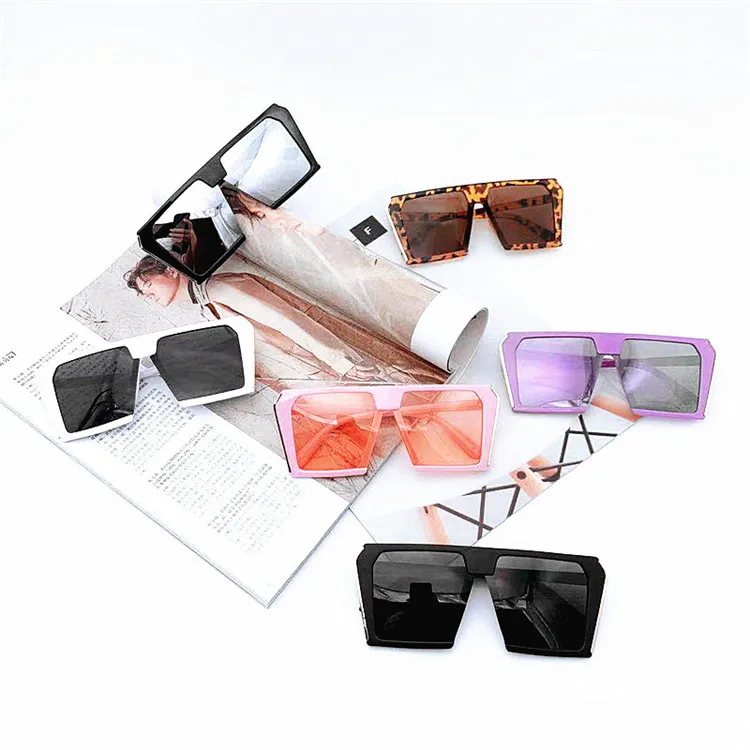 

2021 trend multicolor colorful all match sunglasses women oversize sunglasses, Picture shows
