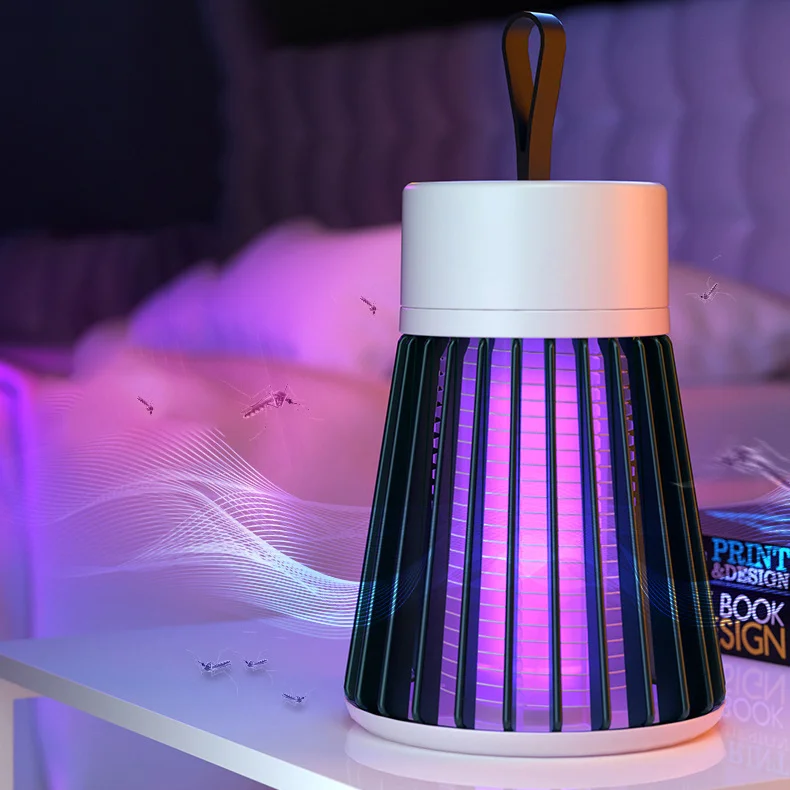 

Home Electric USB Powered Shock Type Anti-Mosquito Insect Repellent Fly Silent Catcher Zapper LED Mosquito Killer Lamp, Grey/green/pink