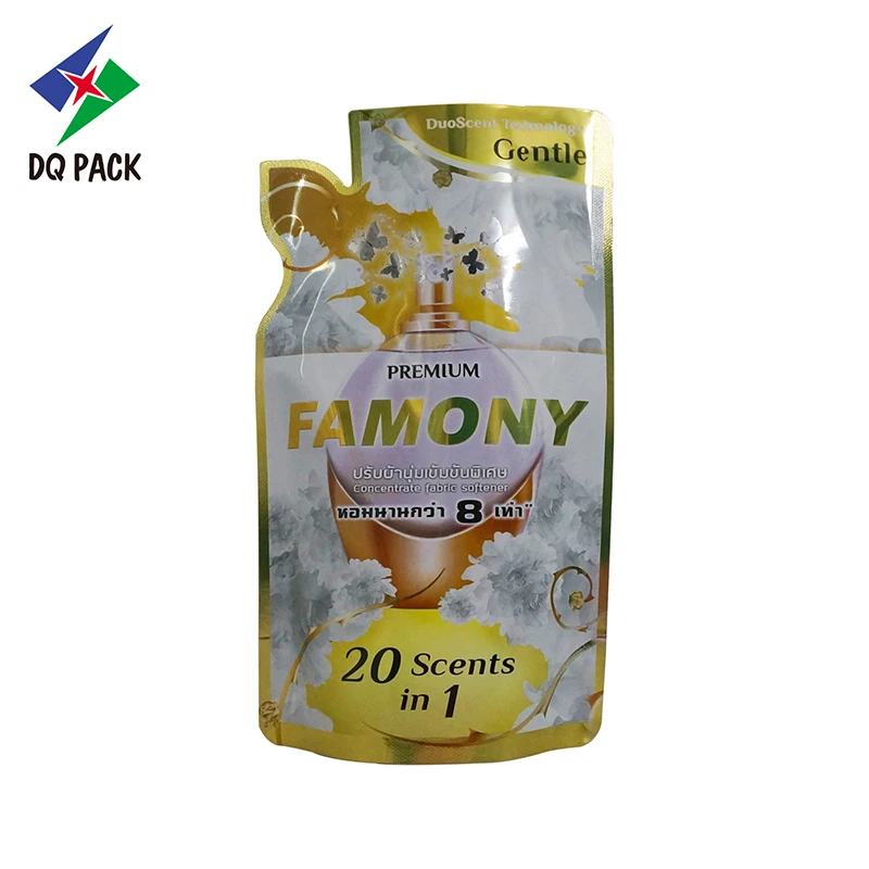 Stand Up Detergent Packaging Bag Custom Shape Concertrate Fabric Softener Seal Packaging
