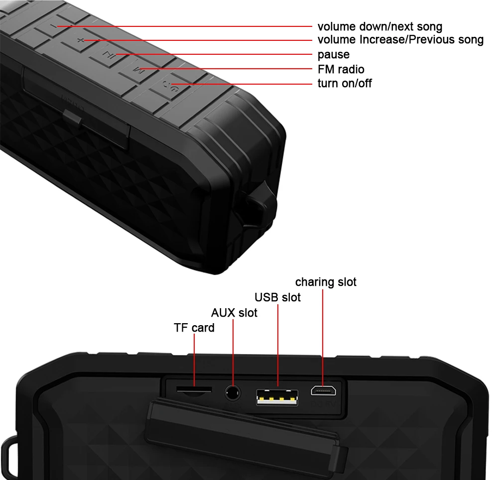 portable speaker bluetooth IPX7 waterproof outdoor BT speaker wireless with TWS Hifi stereo - ANKUX.COM