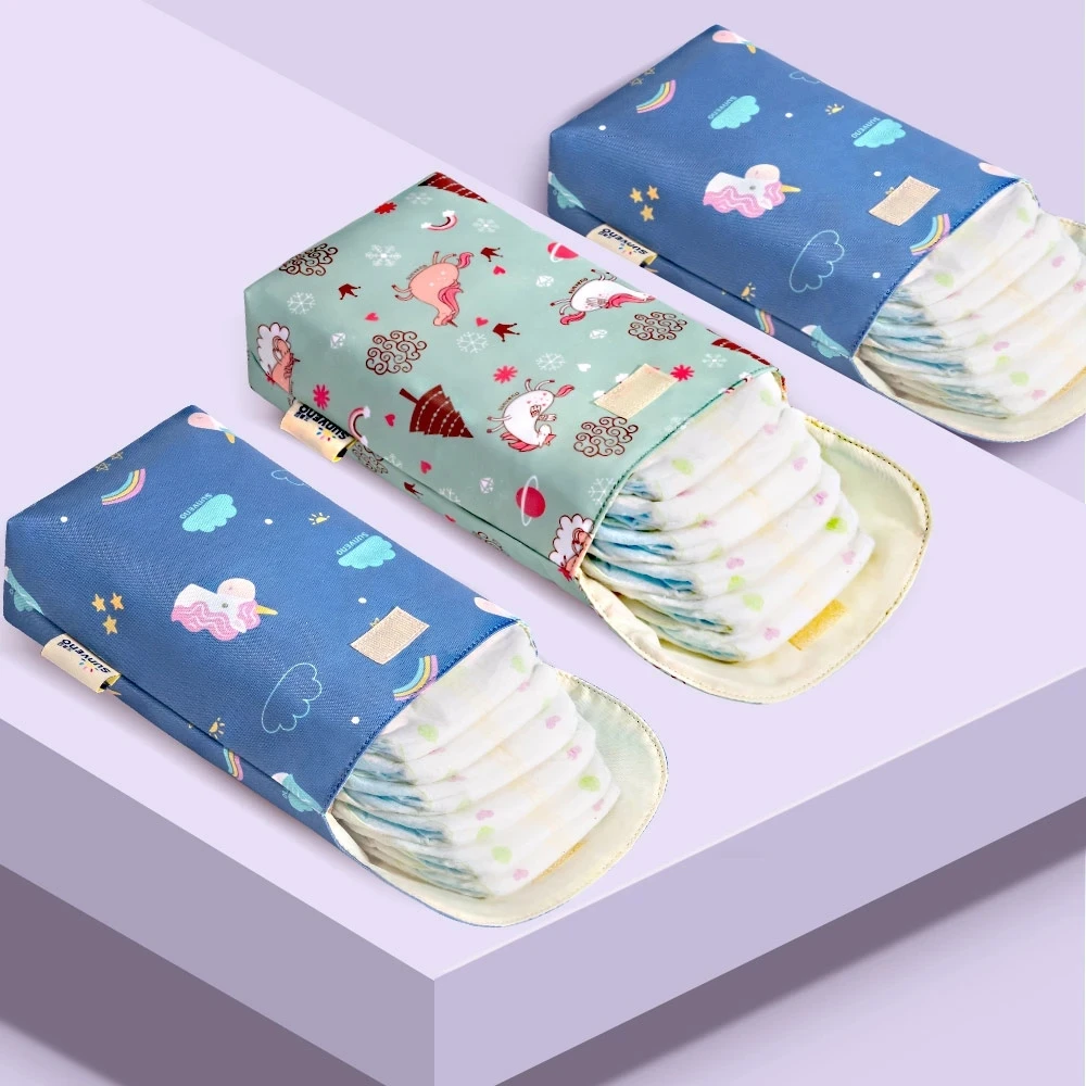 

Multi-functional Baby Diaper Storage Bag Waterproof Portable Hanging Bag, Colorful