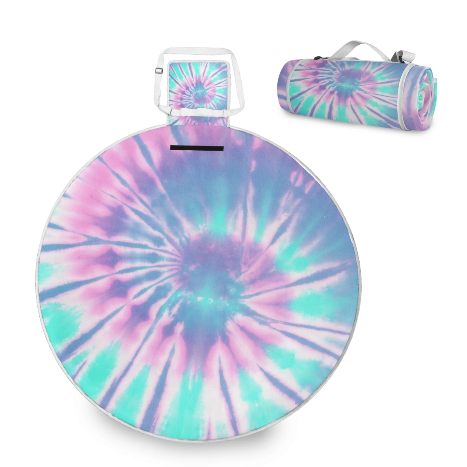 

Fashion Custom Tie Dye Bohemian Beach Rug Portable Picnic Blanket Mat For Outdoor Music Festival