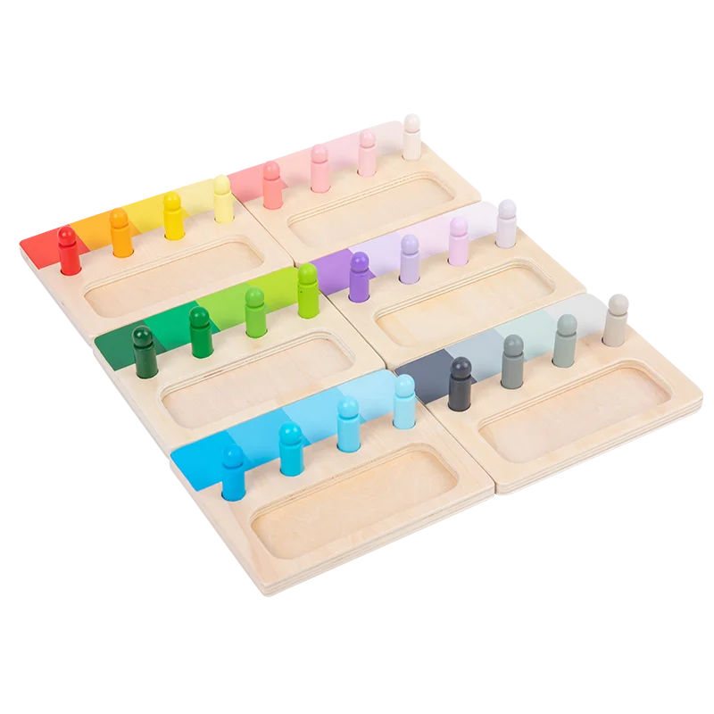 

sensory materials peg dolls color tablets Montessori colour disk Wooden color matching board