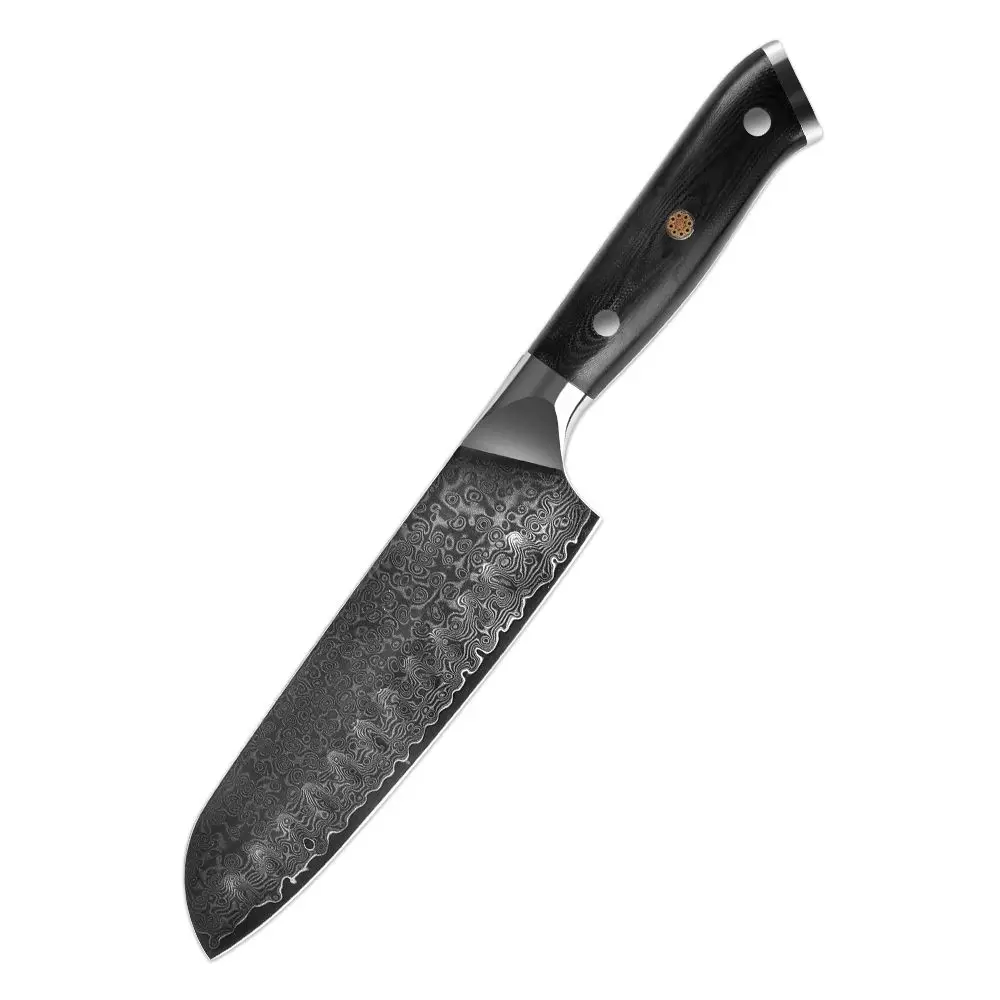 

Amazon hot selling high end kitchen knives 7 inch Damascus steel chef knife multipurpose Santoku knife