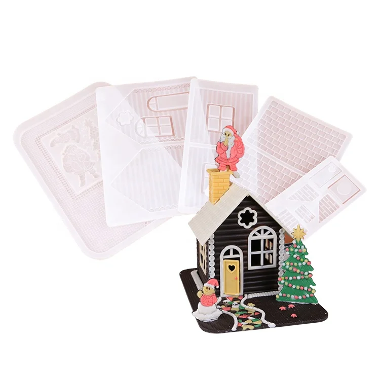 

3D Silicone Gingerbread Tree Chocolate House Mold for Christmas Decoration, Customized color