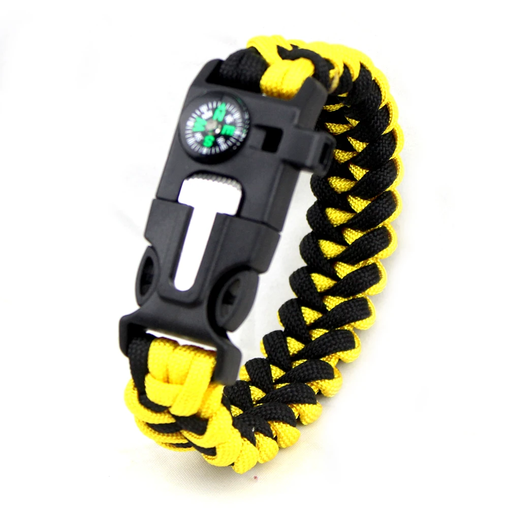 

Hot Seller Outdoor Survival Compass Bracelet, Small Gift Paracord Bracelet, Yellow/black