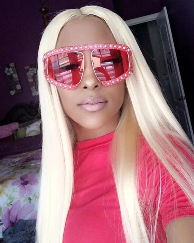 

2021 new pearl inlaid fashion glasses sunglasses street shooting tide sunglasses