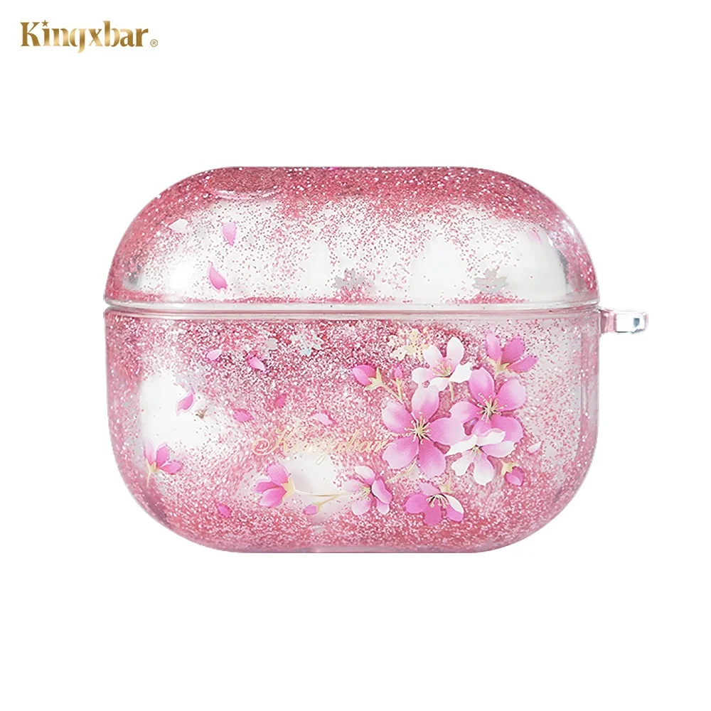 

For Airpods 3 Pro PC Case Cover PC Protective Liquid Floating Glitter Cases Dropshipping Glitter Water Sticker Liquid Covers, Multi colors