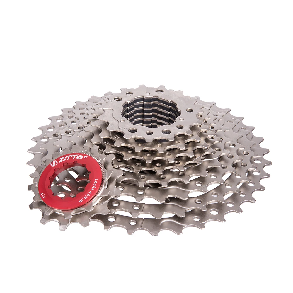 

ZTTO Bicycle Sprockets 10 Speed 11-36T Cassette Freewheel Silver 10s Steel Freewheel Parts for Mountain Bike