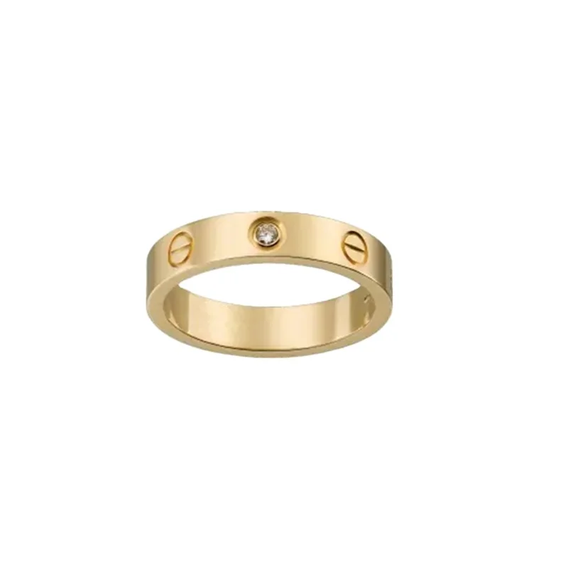 

European and American fashion wedding ring 316 stainless steel single diamond ring