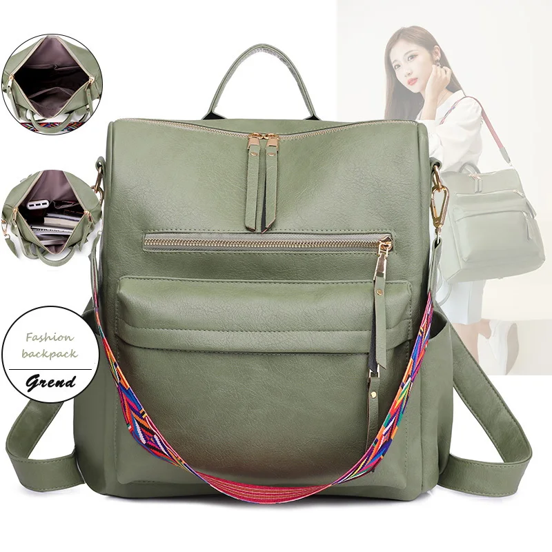 

PU leather ladies bag Girls fashion shoulder Cross body hand backpack factory wholesale