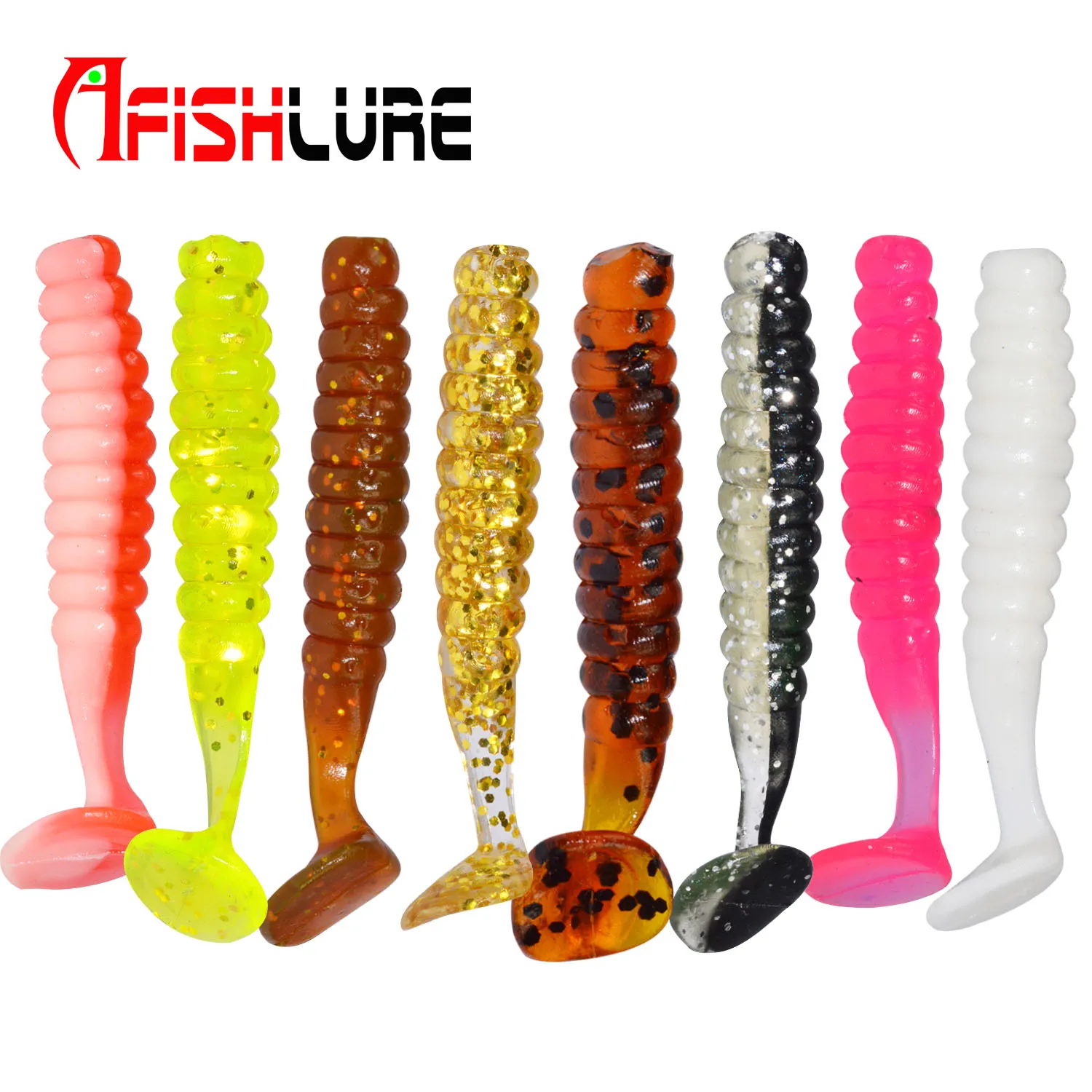 

T tail Fish Lure Soft Fish split 45mm/1g Artificial Bionic Baits Fishing PVC bait, Various