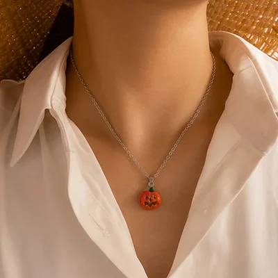 

Funny Fun Ghosts Butterfly Necklace Jewelry Halloween Pumpkin Necklace for Women, Picture shows
