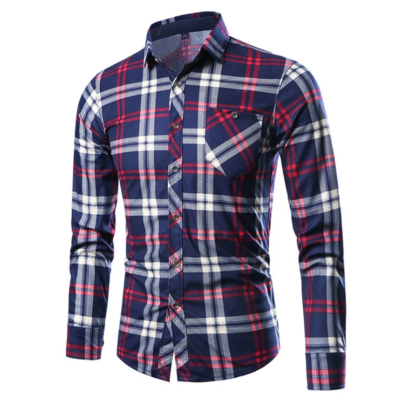 

2019 New High quality cheap price latest shirt designs for men, Blue/ red